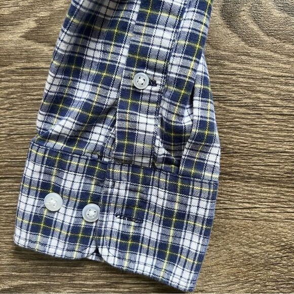 Hawker Rye Men's Slim Stretch Oxford Casual Button Front Shirt Blue Plaid size M - Picture 8 of 11